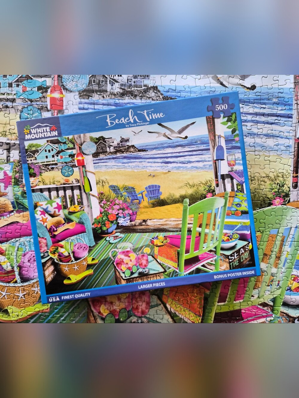 Beach Time 500 Piece White Mountin Puzzle